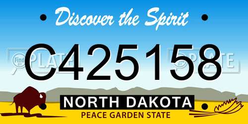C425158 North Dakota License Plate