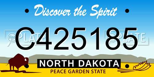 C425185 North Dakota License Plate