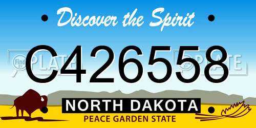 C426558 North Dakota License Plate