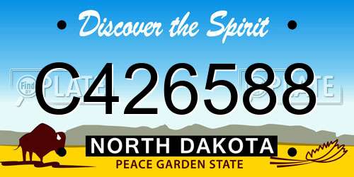 C426588 North Dakota License Plate