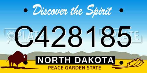 C428185 North Dakota License Plate