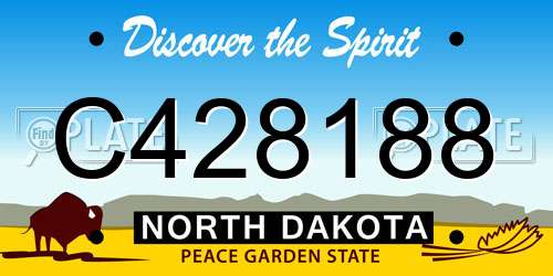C428188 North Dakota License Plate