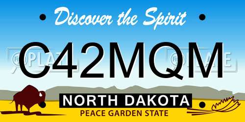 C42MQM North Dakota License Plate