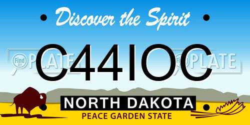C44IOC North Dakota License Plate