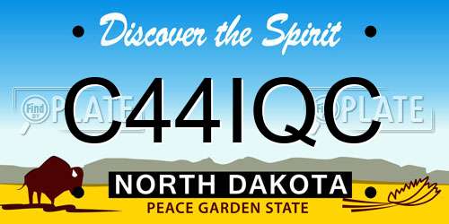 C44IQC North Dakota License Plate