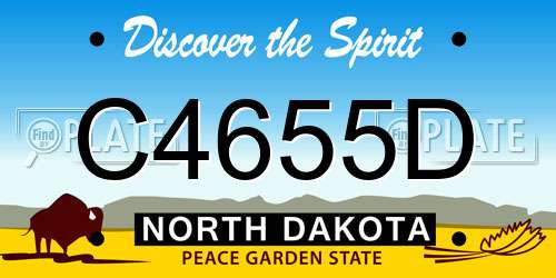 C4655D North Dakota License Plate