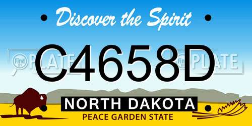 C4658D North Dakota License Plate
