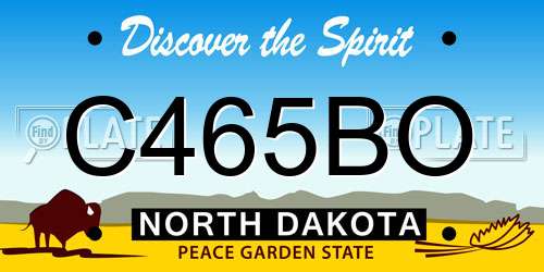 C465BO North Dakota License Plate