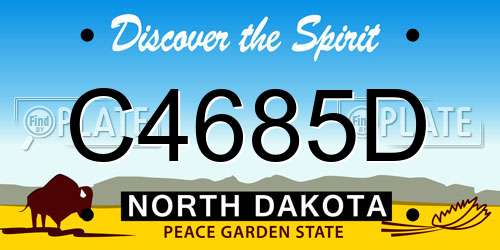 C4685D North Dakota License Plate