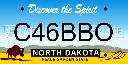 C46BBO North Dakota License Plate