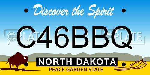 C46BBQ North Dakota License Plate