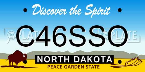 C46SSO North Dakota License Plate