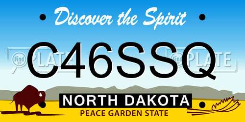 C46SSQ North Dakota License Plate