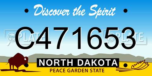 C471653 North Dakota License Plate