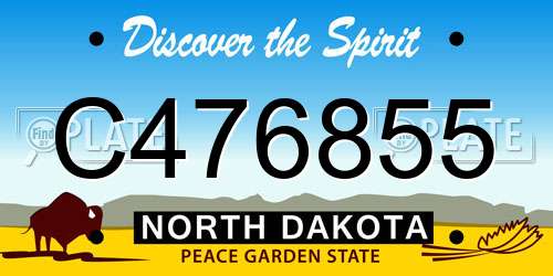 C476855 North Dakota License Plate
