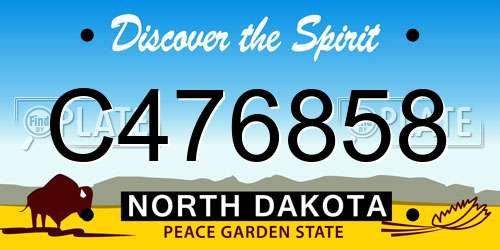 C476858 North Dakota License Plate