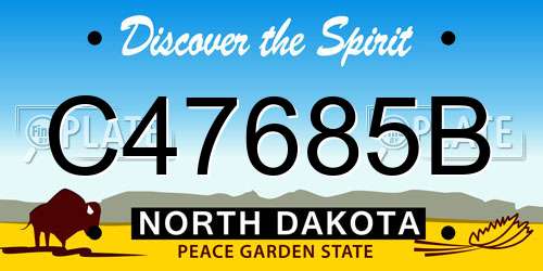 C47685B North Dakota License Plate