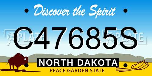 C47685S North Dakota License Plate