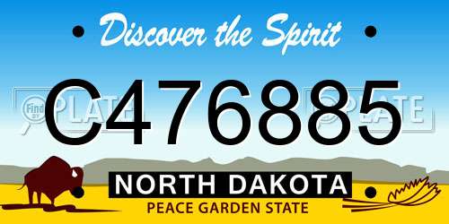 C476885 North Dakota License Plate
