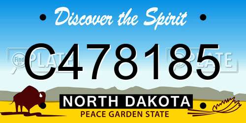 C478185 North Dakota License Plate