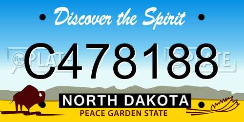 C478188 North Dakota License Plate
