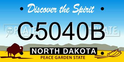 C5040B North Dakota License Plate