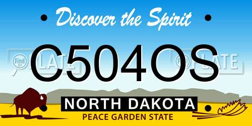C504OS North Dakota License Plate