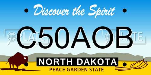 C50AOB North Dakota License Plate