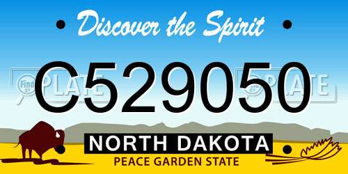 C529050 North Dakota License Plate