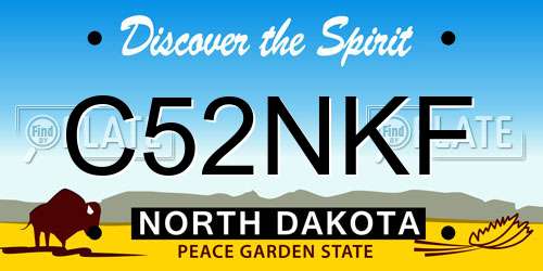 C52NKF North Dakota License Plate