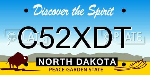 C52XDT North Dakota License Plate