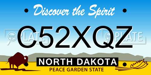 C52XQZ North Dakota License Plate