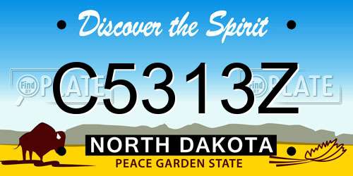 C5313Z North Dakota License Plate