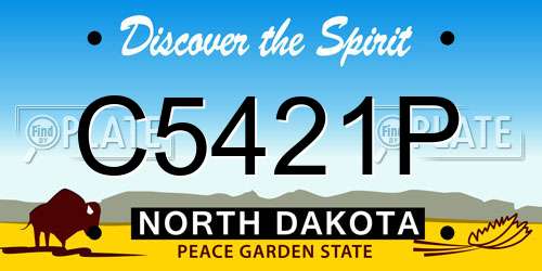 C5421P North Dakota License Plate