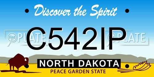 C542IP North Dakota License Plate