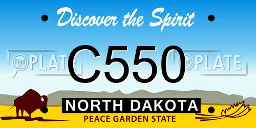 C550 North Dakota License Plate