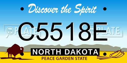 C5518E North Dakota License Plate