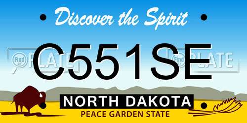 C551SE North Dakota License Plate