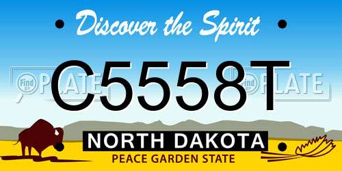C5558T North Dakota License Plate