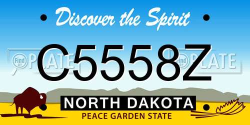 C5558Z North Dakota License Plate