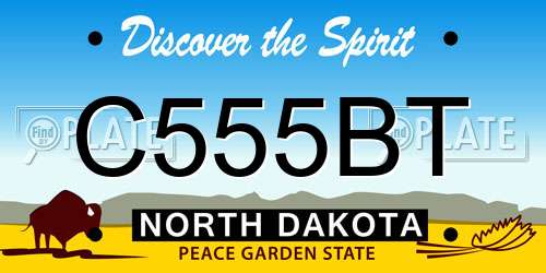 C555BT North Dakota License Plate