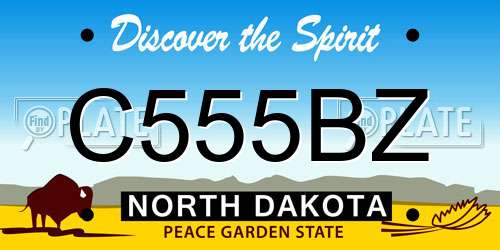 C555BZ North Dakota License Plate