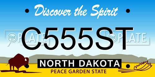 C555ST North Dakota License Plate