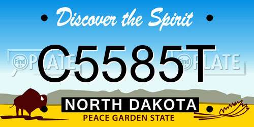 C5585T North Dakota License Plate