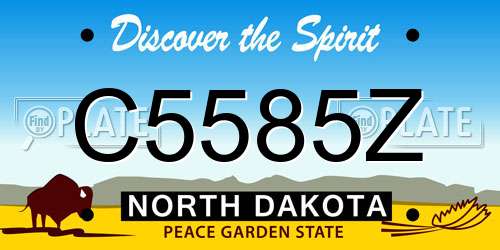 C5585Z North Dakota License Plate
