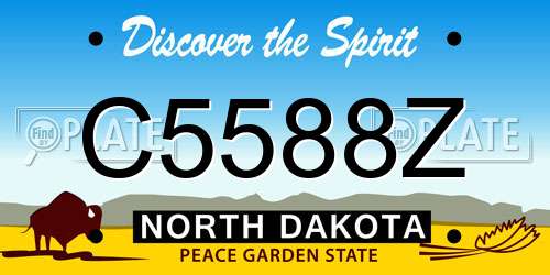 C5588Z North Dakota License Plate