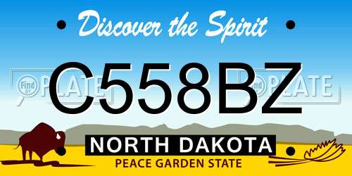 C558BZ North Dakota License Plate