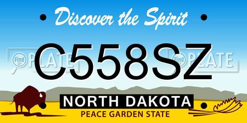 C558SZ North Dakota License Plate