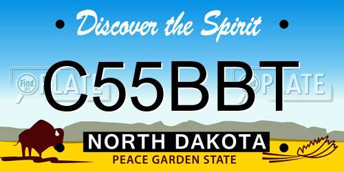 C55BBT North Dakota License Plate