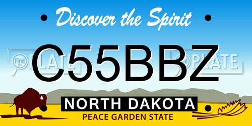 C55BBZ North Dakota License Plate